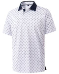 Men Golf Polo Shirts Dry Fit Stretch Patterned Collared Polo Shirt