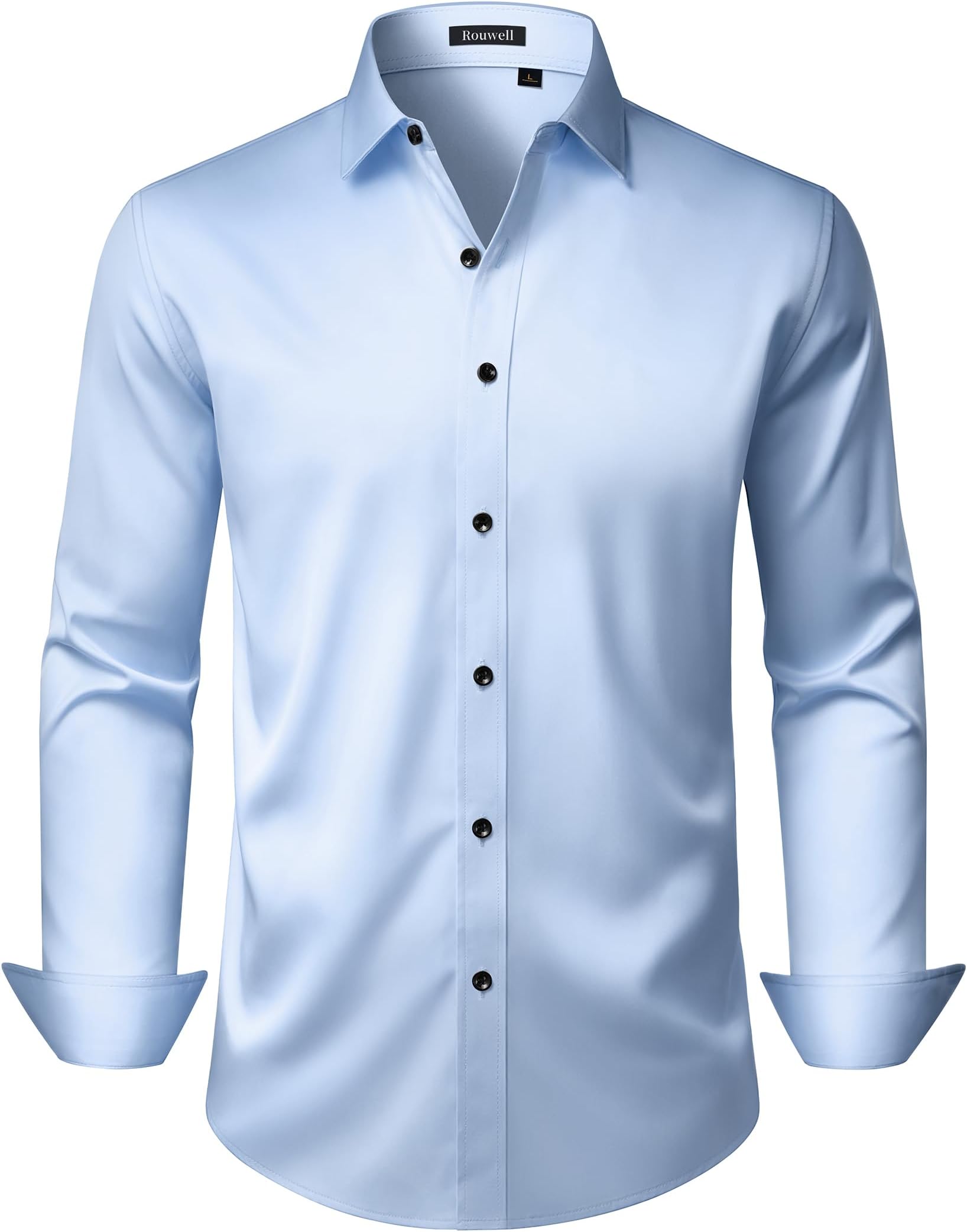 Mens Wrinkle Free Dress Shirts Regular Fit Business Shirt