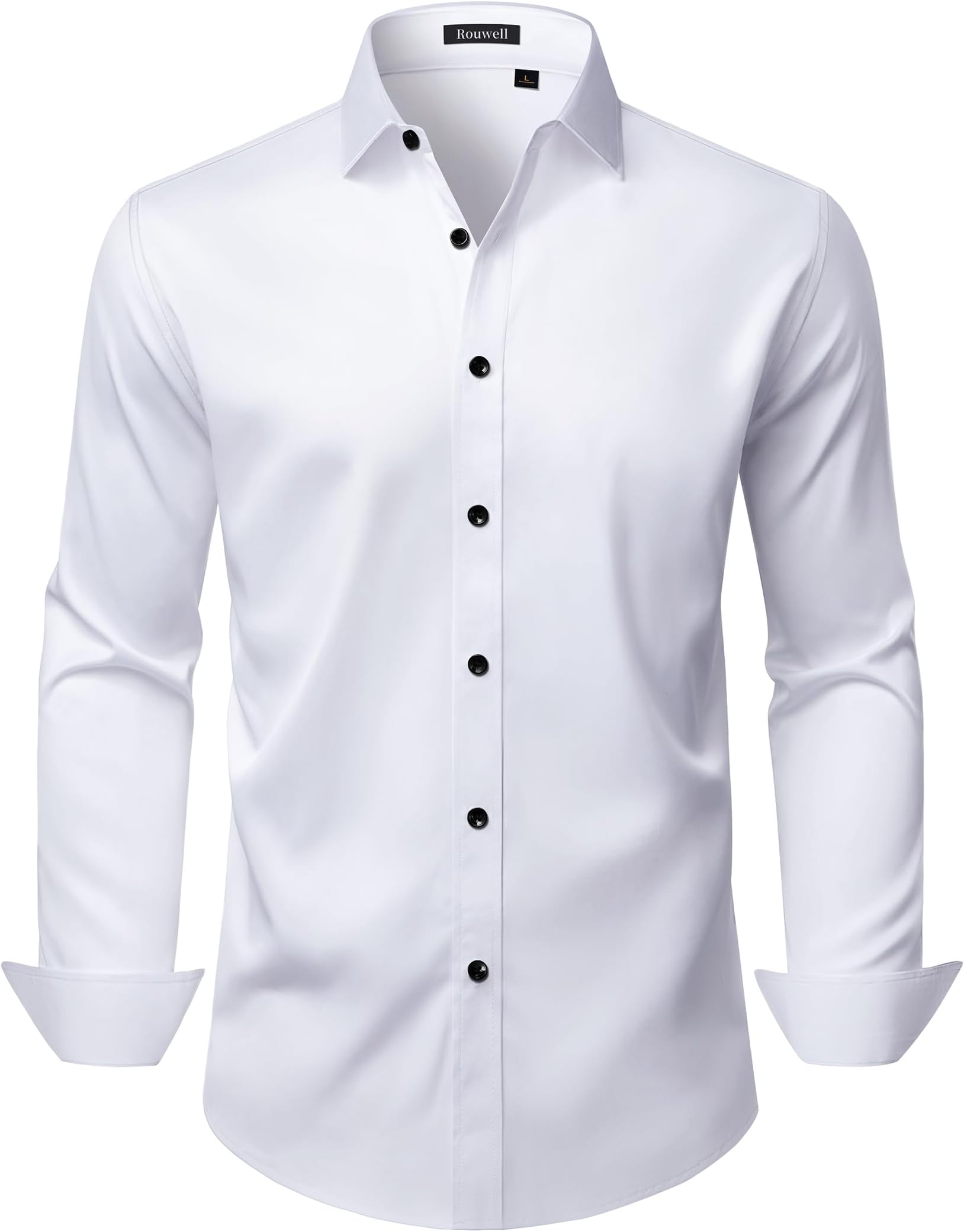 Mens Wrinkle Free Dress Shirts Regular Fit Business Shirt