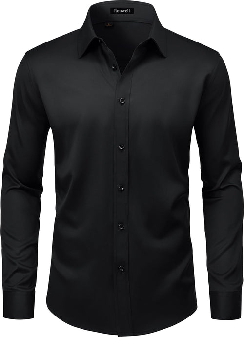 Men's Wrinkle Free Dress Shirts Regular Fit Long Sleeve Shirt