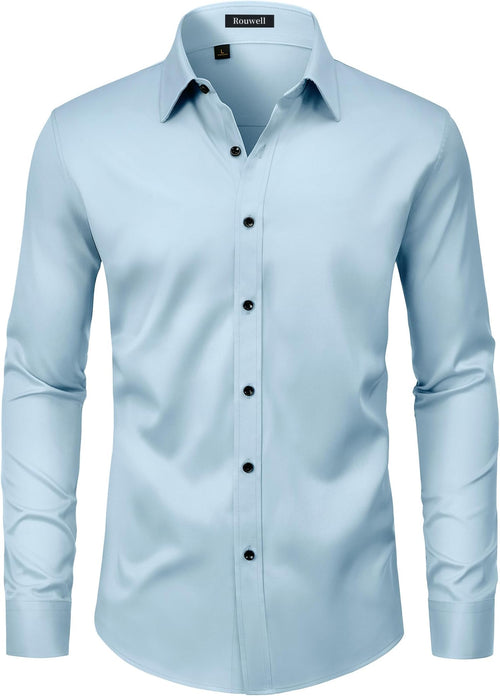 Men's Wrinkle Free Dress Shirts Regular Fit Non Iron Shirt